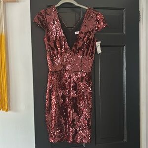 Red dress the population sequin dress